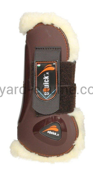 EQuick eLight Fluffy Tendon Boots-Young Horse Boots-eQuick-Small-Brown-Front-The Yard