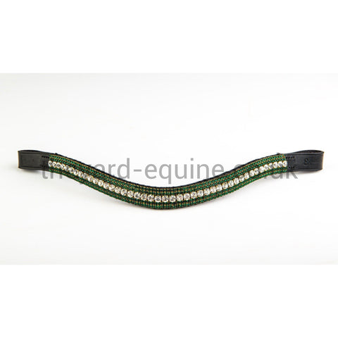 Equiture Megabling Browband - Emerald & Clear-Browband-Equiture-Cob-Black-The Yard