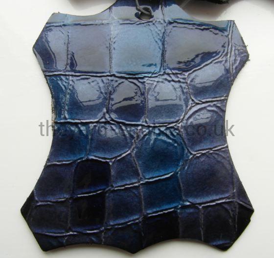 Secchiari Belt - Croc (Various Colours)-Belts-Secchiari-70cms-Blue-The Yard