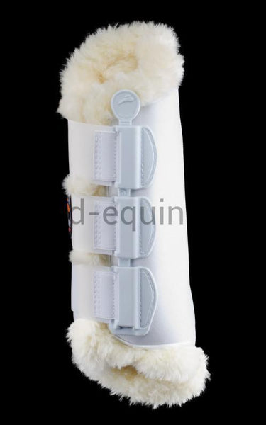 eQuick eKur Luxury Fluffy Dressage Boots-Dressage Boots-eQuick-Small-White-Hind-The Yard
