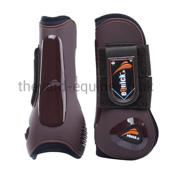 eQuick eLight Tendon Boots-Young Horse Boots-eQuick-Small-Black-Front-The Yard