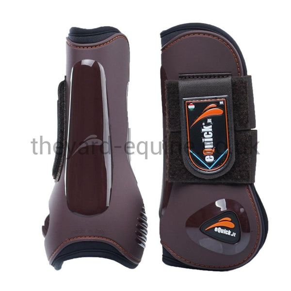 eQuick eLight Tendon Boots-Young Horse Boots-eQuick-Small-Brown-Front-The Yard
