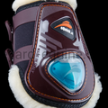 eQuick eShock Sheepskin Fetlock Boots-Tendon Boots-eQuick-Small-Brown-Hind-The Yard