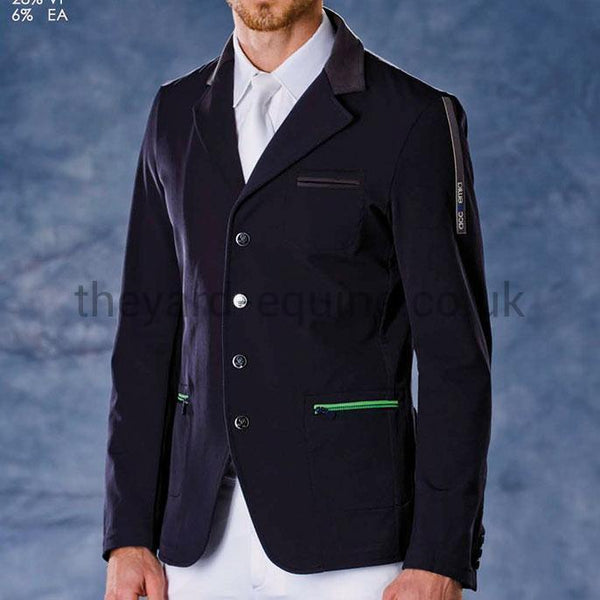 Accademia Italiana Men's Competition Jacket - Navy With Brown Detail-Competition Jackets-Accademia Italiana-Navy-40-The Yard