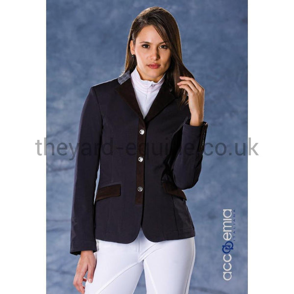 Accademia Italiana Women's Competition Jacket - Navy with Brown Detail-Competition Jackets-Accademia Italiana-UK10-Navy-The Yard