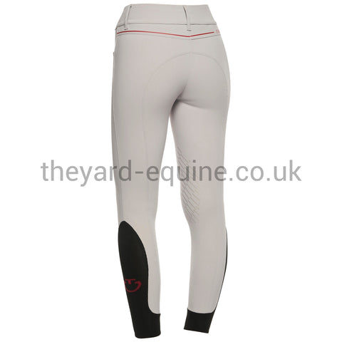 Cavalleria Toscana Breeches - CT Team Red Stripe High Waist Knee Grip LIGHT GREY-Breeches-CT-UK4/IT36-Light Grey-The Yard