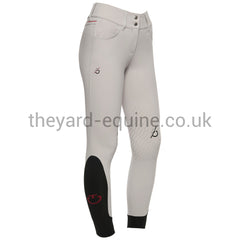 Cavalleria Toscana Breeches - CT Team Red Stripe High Waist Knee Grip LIGHT GREY-Breeches-CT-UK4/IT36-Light Grey-The Yard