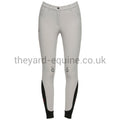 Cavalleria Toscana Breeches - CT Team Red Stripe Knee Grip LIGHT GREY-Breeches-CT-UK4/IT36-Light Grey-The Yard