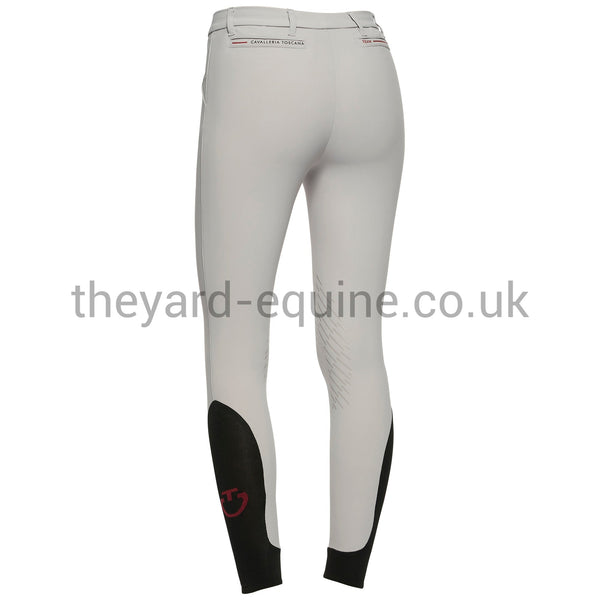 Cavalleria Toscana Breeches - CT Team Red Stripe Knee Grip LIGHT GREY-Breeches-CT-UK4/IT36-Light Grey-The Yard