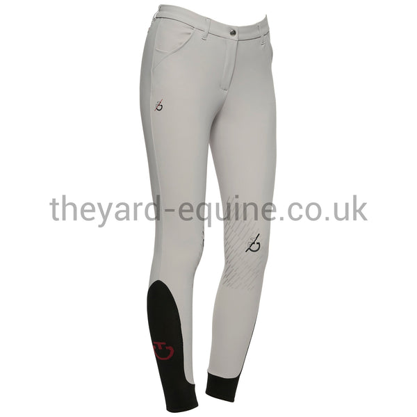 Cavalleria Toscana Breeches - CT Team Red Stripe Knee Grip LIGHT GREY-Breeches-CT-UK4/IT36-Light Grey-The Yard