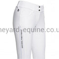 Cavalleria Toscana Breeches - Elegant Embroidery Breeches High Waist Knee Grip WHITE-Breeches-CT-UK4/IT36-White-The Yard