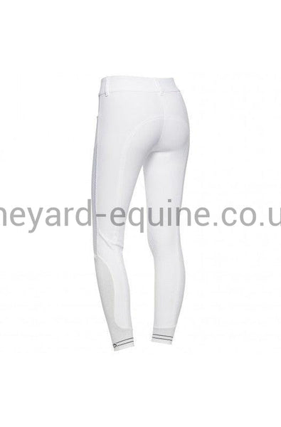 Cavalleria Toscana Breeches - Elegant Embroidery Breeches High Waist Knee Grip WHITE-Breeches-CT-UK4/IT36-White-The Yard