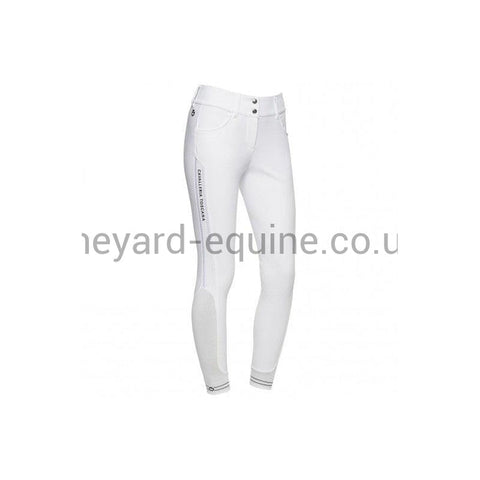 Cavalleria Toscana Breeches - Elegant Embroidery Breeches High Waist Knee Grip WHITE-Breeches-CT-UK4/IT36-White-The Yard