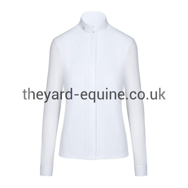 Cavalleria Toscana Long Sleeve Competition Shirt - Elegant Lace White-Show Shirt-CT-XS-White-The Yard
