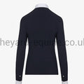 Cavalleria Toscana Long Sleeve Competition Shirt - Pleated Jersey Navy-Show Shirt-CT-XS-Navy-The Yard