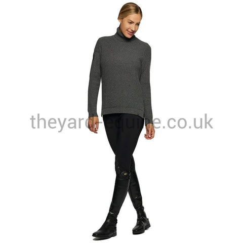 Cavalleria Toscana Sweater - Eco Merinos Turtleneck Double Knit Sweater Grey-Jumper-CT-XS-Grey 8980-The Yard