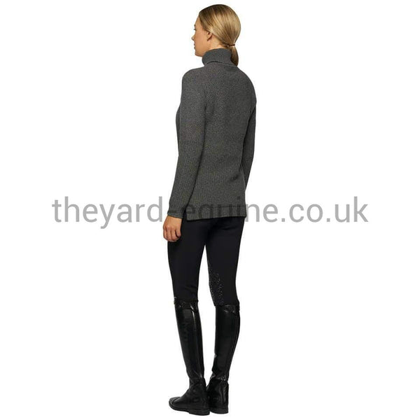 Cavalleria Toscana Sweater - Eco Merinos Turtleneck Double Knit Sweater Grey-Jumper-CT-XS-Grey 8980-The Yard