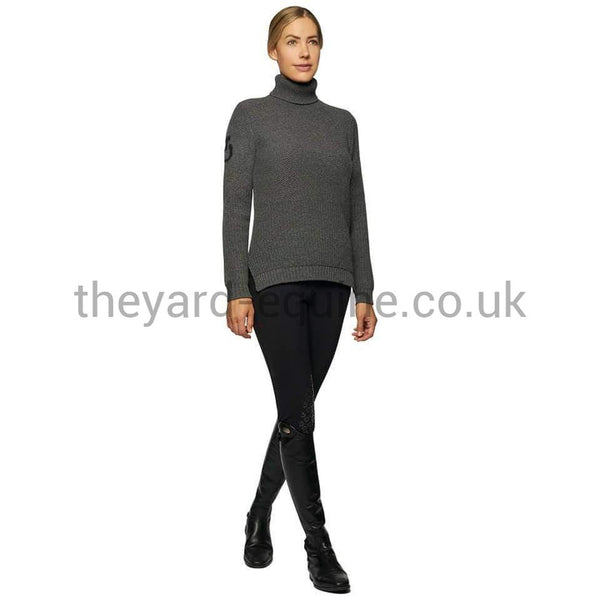 Cavalleria Toscana Sweater - Eco Merinos Turtleneck Double Knit Sweater Grey-Jumper-CT-XS-Grey 8980-The Yard