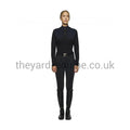 Cavalleria Toscana Training Top - Tech Wool CT Laser Cut Zip L/S Training Polo Black-Training Top-CT-XS-Black-The Yard