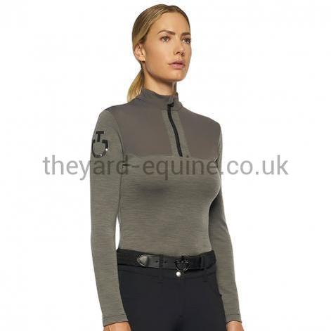 Cavalleria Toscana Women's Tech Wool Half Zip Polo