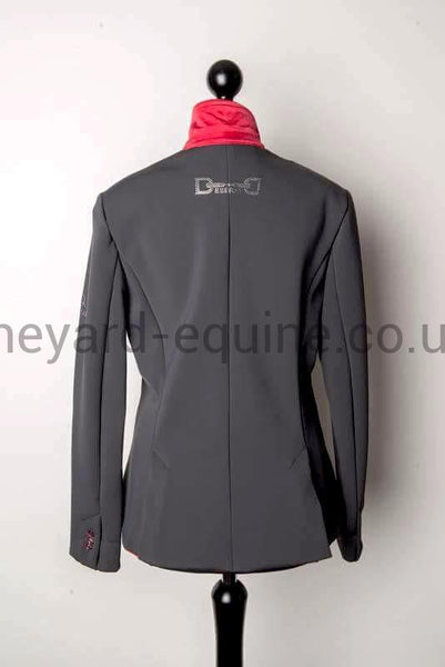 DESERATA COMPETITION JACKET - BUTTON STYLE GREY & PINK-Competition Jackets-Deserata-Grey-Raspberry-UK 10-The Yard