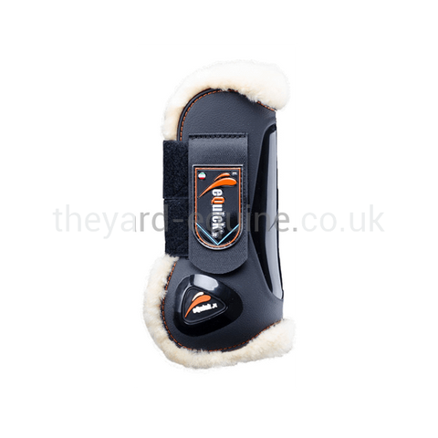 EQuick eLight Fluffy Tendon Boots-Young Horse Boots-eQuick-Small-Black-Front-The Yard