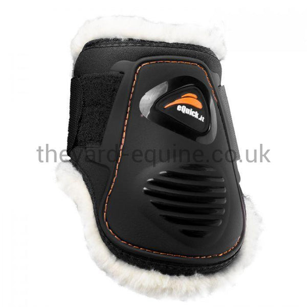 EQuick eLight Fluffy Tendon Boots-Young Horse Boots-eQuick-Small-Black-Hind-The Yard