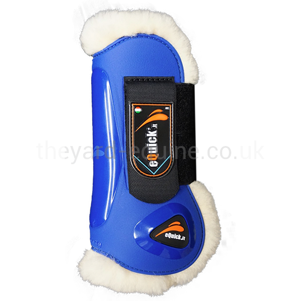 EQuick eLight Fluffy Tendon Boots-Young Horse Boots-eQuick-Small-Blue-Front-The Yard