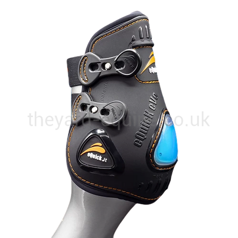 EQuick eVo Fetlock Boots Elastic Fastenings-Tendon Boots-eQuick-Medium-Black-Hind-The Yard