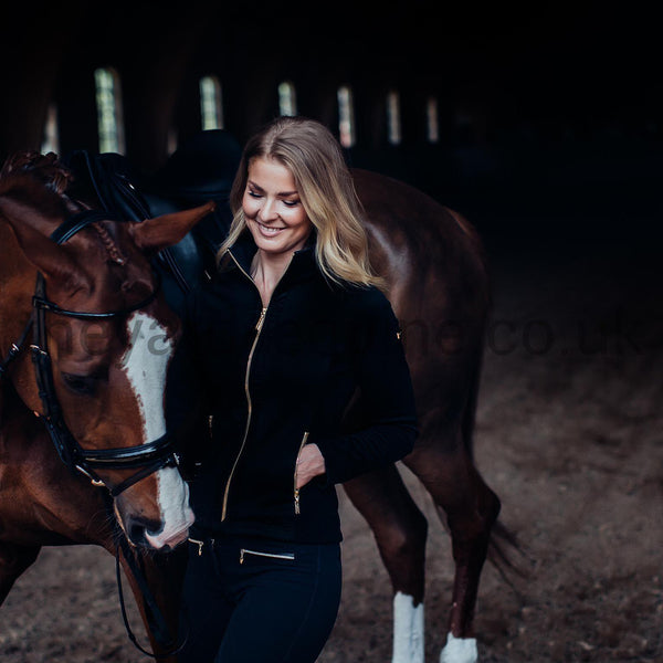 Equestrian Stockholm Fleece Jacket - Black Gold-Fleece Jacket-Equestrian Stockholm-XS-Black-The Yard