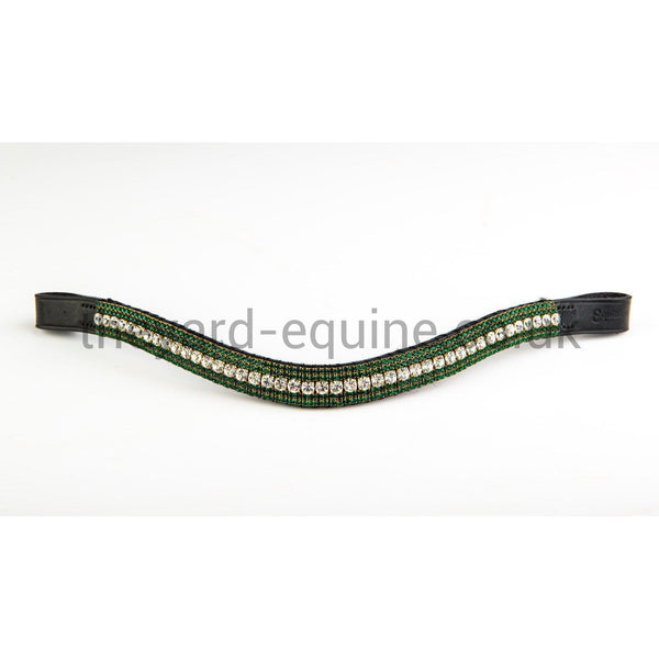 Equiture Megabling Browband - Emerald & Clear-Browband-Equiture-Cob-Black-The Yard
