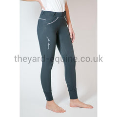 For Horses Women's Fleece Lined Leggings - Azumi (Knee Grip)-Riding Leggings-For Horses-S-Navy-The Yard