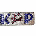 KEP - Crystal Badge-Helmet Accessory-KEP-Blue/White With Red Spots/Blue-Silver-The Yard