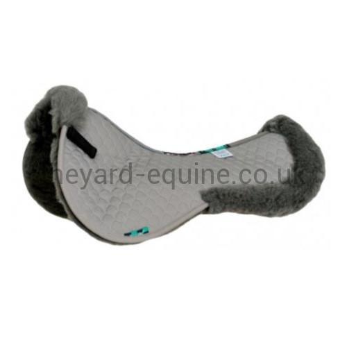 Nuumed HiWither Wool Half Pad With Collars (Various Colours)-Saddlecloths-Nuumed-Half Pad-Grey-Medium-The Yard