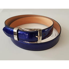 Secchiari Belt - Royal Blue Patent-Belts-Secchiari-70cms-Blue-The Yard