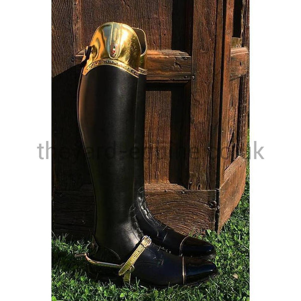 Secchiari Black &amp; Gold Calfskin Boots - Made to MeasureUnisex Riding Boots Made to MeasureThe Yard