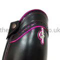 Secchiari Black & Pink Chrome Calfskin Boots - Made to Measure-Unisex Riding Boots Made to Measure-Secchiari-The Yard