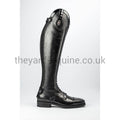 Secchiari Boots - Black Grainy with Patent Tops &amp; CrystalsLadies Riding Boots Standard Elastic PanelThe Yard
