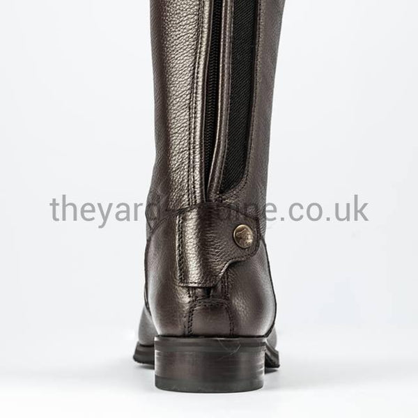 Secchiari Boots - Brown Grainy with Croc Tops-Ladies Riding Boots Standard Elastic Panel-Secchiari-The Yard