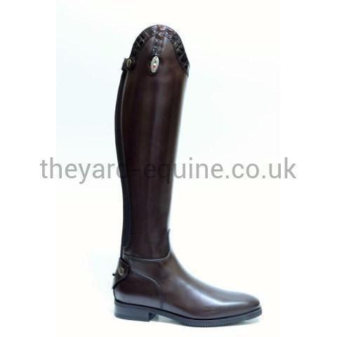 Secchiari Boots - Brown with Croc Tops-Ladies Riding Boots Standard Elastic Panel-Secchiari-The Yard