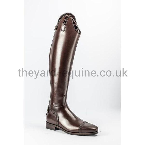 Secchiari Boots - Brown with Croc Tops & Punch Foot-Ladies Riding Boots Standard Elastic Panel-Secchiari-The Yard