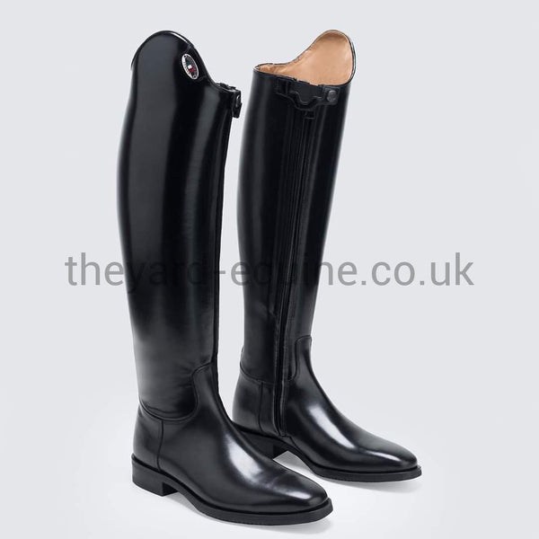 Secchiari Boots - Men's Black Patent Dressage Boots Elasticated Panel-Unisex Riding Boots-Secchiari-The Yard