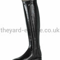 Secchiari Boots - Roma Dressage Boots Elasticated Panel Black Semi Patent-Unisex Riding Boots-Secchiari-The Yard