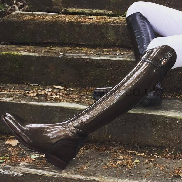 Secchiari Bronze Patent Boots - Made to Measure-Unisex Riding Boots Made to Measure-Secchiari-The Yard