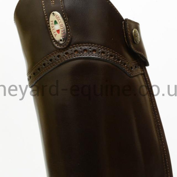 Secchiari Brown Calfskin Punch Top Boots - Made to Measure-Unisex Riding Boots Made to Measure-Secchiari-The Yard