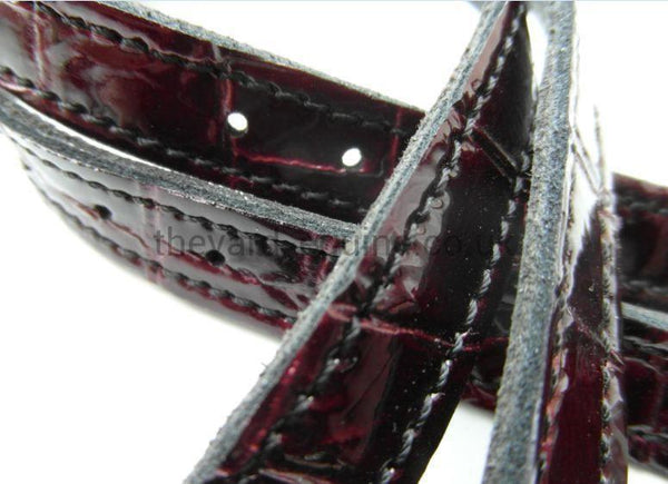 Secchiari Spur Straps - Croc (various colours)-Spur Straps-Secchiari-Rich Brown-The Yard