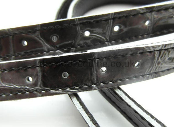 Secchiari Spur Straps - Croc (various colours)-Spur Straps-Secchiari-Rich Brown-The Yard