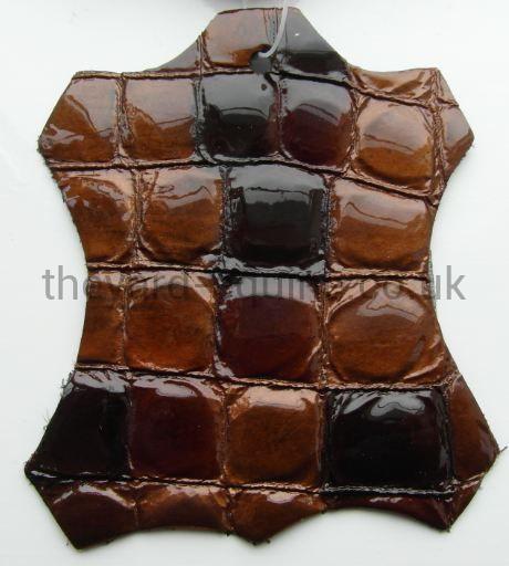 Secchiari Spur Straps - Croc (various colours)-Spur Straps-Secchiari-Rich Brown-The Yard
