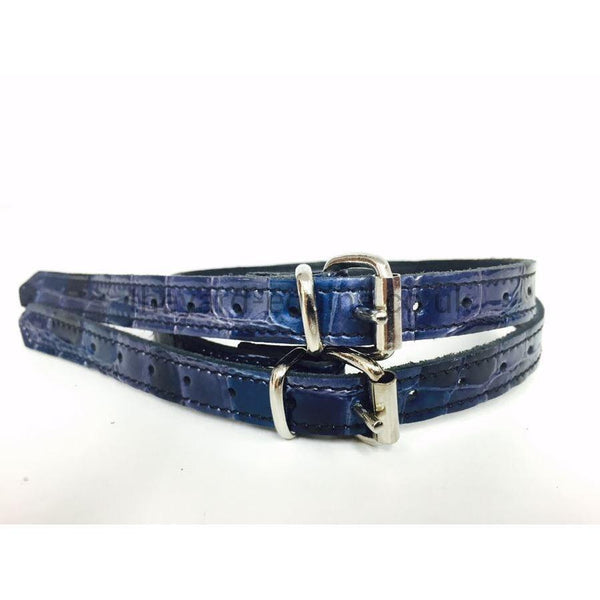 Secchiari Spur Straps - Croc (various colours)-Spur Straps-Secchiari-Rich Brown-The Yard