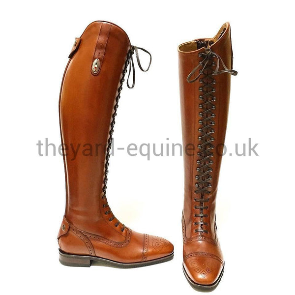 Secchiari Tan with Laces Dressage Boots - Made to Measure-Unisex Riding Boots Made to Measure-Secchiari-The Yard